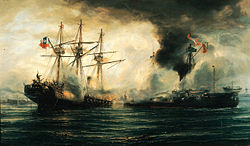 War of the Pacific: The Battle of Iquique on May 21, 1879.