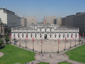 Palacio de La Moneda in downtown Santiago.