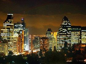 Skyline of Santiago's Financial District.