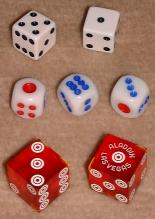 European-style, Asian-style, and casino dice.
