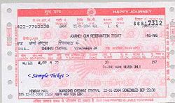 An Indian Railway Ticket from Chennai to Vijayawada by Howrah Mail.