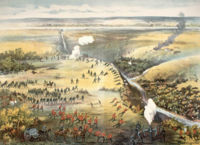 Contemporary lithograph of the Battle of Fish Creek.
