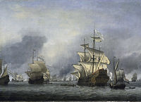 Painting of the Four Days Battle of 1666 by Willem van de Velde