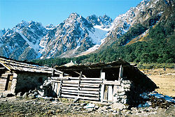 Mountain sheds like these are used by the rural populace as shelter for cattle in summer months as they take them for grazing in higher altitudes.
