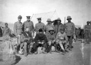 The British expeditionary force led by Major Younghusband (seated centre)