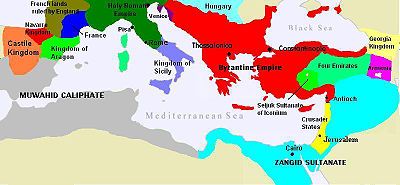 The Mediterranean world after the Second Crusade in 1173.