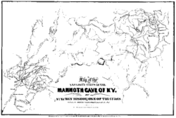 Map of Mammoth Cave from 1842, penned by Stephen Bishop: unusual for a slave, he was given complete credit.