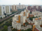Top view of Bukit Batok West. Large scale public housing development has created high housing ownership among the population.