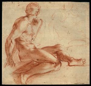 Male nude by Annibale Carracci, 16th century