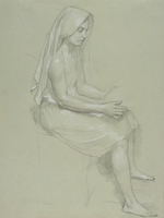 Chiaroscuro study drawing by Bouguereau