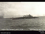 Australia on her side and sinking during her scuttling
