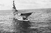HMAS Melbourne following the collision with HMAS Voyager on the 10 February 1964
