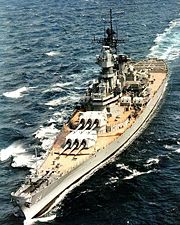 USS Wisconsin as she appeared sometime after her 1980s modernization.