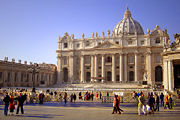Saint Peter's Square, St. Peter's Basilica, Vatican City.