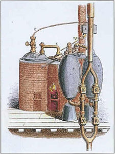 The 1698 Savery Engine - the world's first engine built by Thomas Savery as based on the designs of Denis Papin.