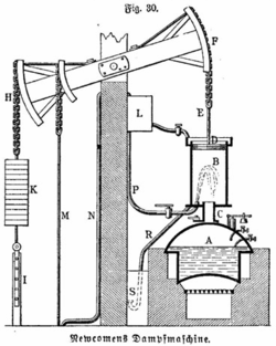 Newcomen's steam powered atmospheric engine was the first practical engine. Subsequent steam engines were to power the Industrial Revolution