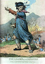 The Leader of the luddites, engraving of 1812