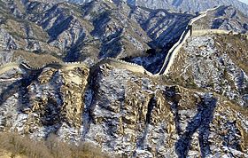 A defensive wall. The Great Wall of China near Beijing
