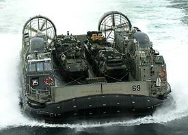 An LCAC carrying LAVs ashore during the 2003 invasion of Iraq