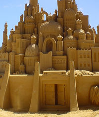 An elaborate sand castle