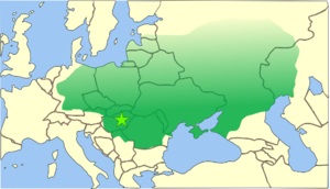 The Hunnic Empire stretched from the steppes of Central Asia into modern Germany, and from the River Danube to the Baltic Sea - albeit not simultaneously, as the Huns first appeared in Southern Russia and later moved to Central Europe