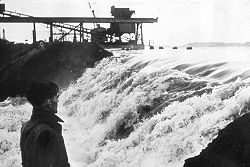A breach at Erith after the 1953 flood
