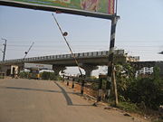 A 'Rail Over Bridge' under construction in Guntur Division.