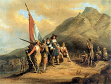 Painting of an account of the arrival of Jan van Riebeeck, by Charles Bell.