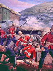 British casualties fighting against the Zulus at The Battle of Rorke's Drift during the Anglo-Zulu Wars
