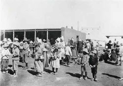 Boer women and children in a concentration camp.