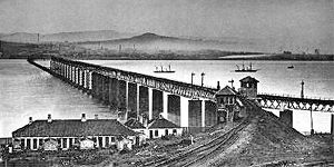 Tay Bridge after the disaster, from the south