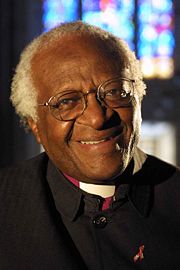 Desmond Tutu (born 1931), former Primate of the Anglican Church of the Province of South Africa, noted pacifist and a leading figure in the successful fight against apartheid