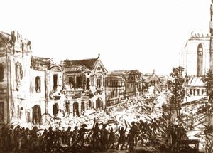 Assault on the Russian Embassy, sketch by Jan Piotr Norblin.