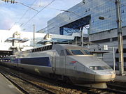 A TGV Réseau No. 540 trainset at Rennes, in Brittany.