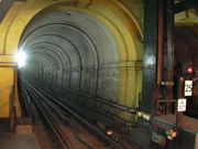 The Thames Tunnel in 2005, then part of the London Underground East London Line between Rotherhithe and Wapping.