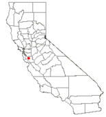 Location of San Jose with the state of California