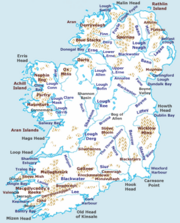 Mountains, lakes, rivers and other physical features of Ireland are shown on this map. (large version).