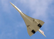 The last ever flight of any Concorde, 26 November 2003. The aircraft is seen a few minutes before landing on the Filton runway from which it first flew in 1969
