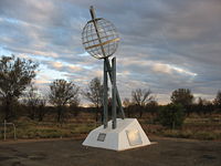 Monument marking the Tropic of Capricorn just north of Alice Springs, Australia.