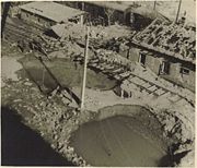 Allied ordnance damage at the Apollo company industrial plant in Bratislava, September 1944