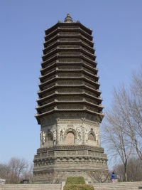 Cishou Temple Pagoda, built in 1576; the Chinese believed that building pagodas on certain sites according to geomantic principles brought about auspicious events; merchant-funding for such projects was needed by the late Ming period.