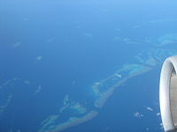 The Great Barrier Reef is clearly visible from jet planes flying over it