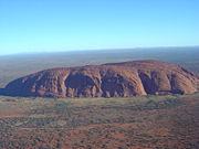 Helicopter photo of Uluru.