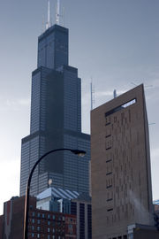 The Sears Tower, at 108 Stories, stands as Chicago's tallest building since its completion in 1974 and is the tallest free standing structure in the United States.