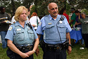 Chicago police officers in Marquette Park.
