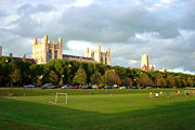 The University of Chicago's Midway Plaisance, a long stretch of parkland that bisects the campus