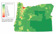 Map of Oregon's population density.
