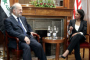 Rice meets with former Iraqi Prime Minister al-Jaafari in June 2005.
