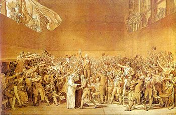 Sketch by Jacques-Louis David of the National Assembly taking the Tennis Court Oath
