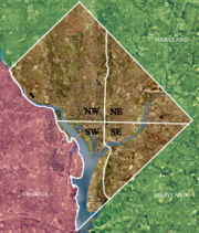 Washington, D.C. is divided into four quadrants.